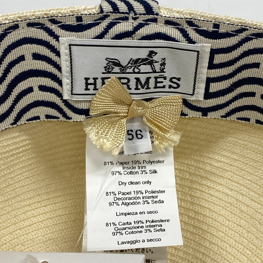 Hermes Casquette Paper Beige Serie Women 56