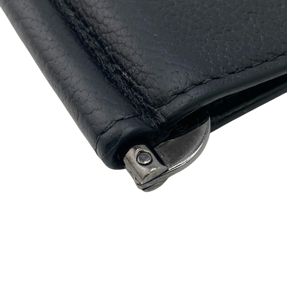 Prada Money Clip 2Mn077 Leather Black Card Case Safiano Leather Mens