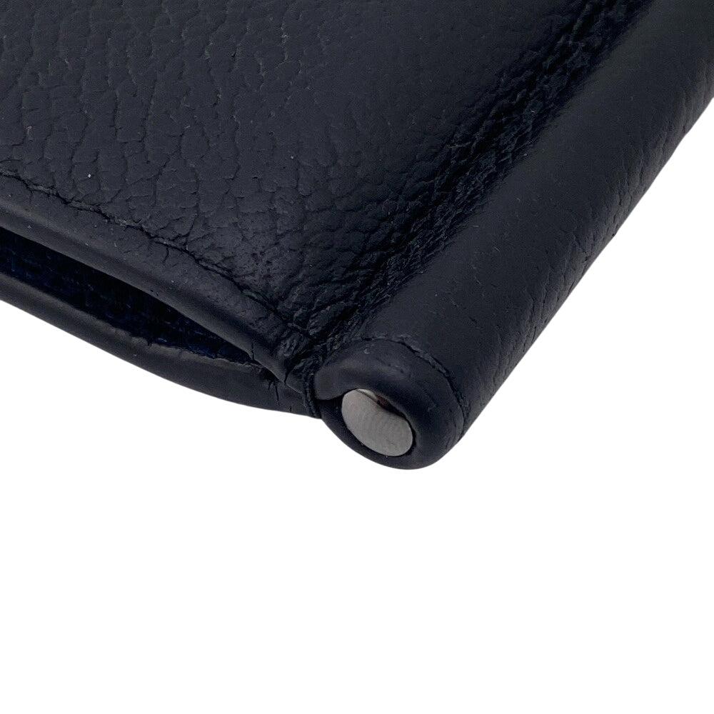 Prada Money Clip 2Mn077 Leather Black Card Case Safiano Leather Mens