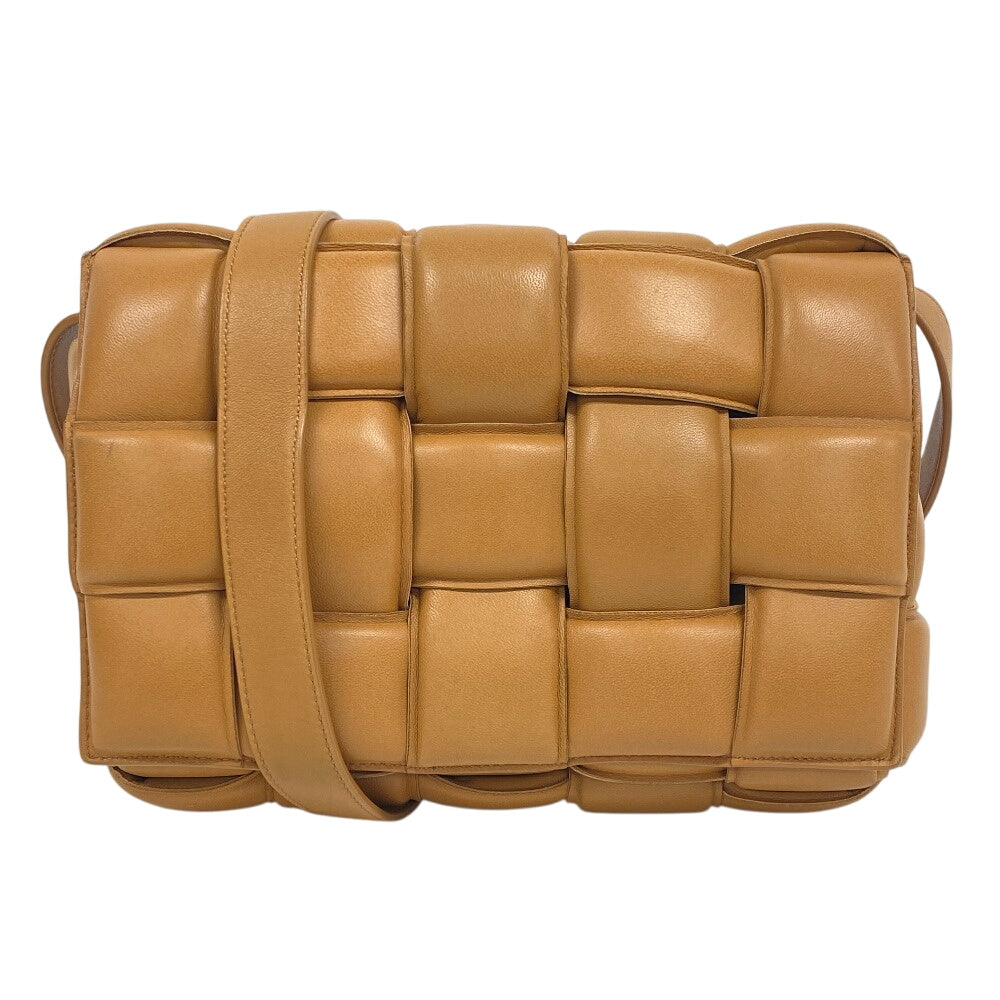 Bottegaveneta Shoulder Bag Leather Caramel Cassette Maxi Intrecciato Padded Cassette Women