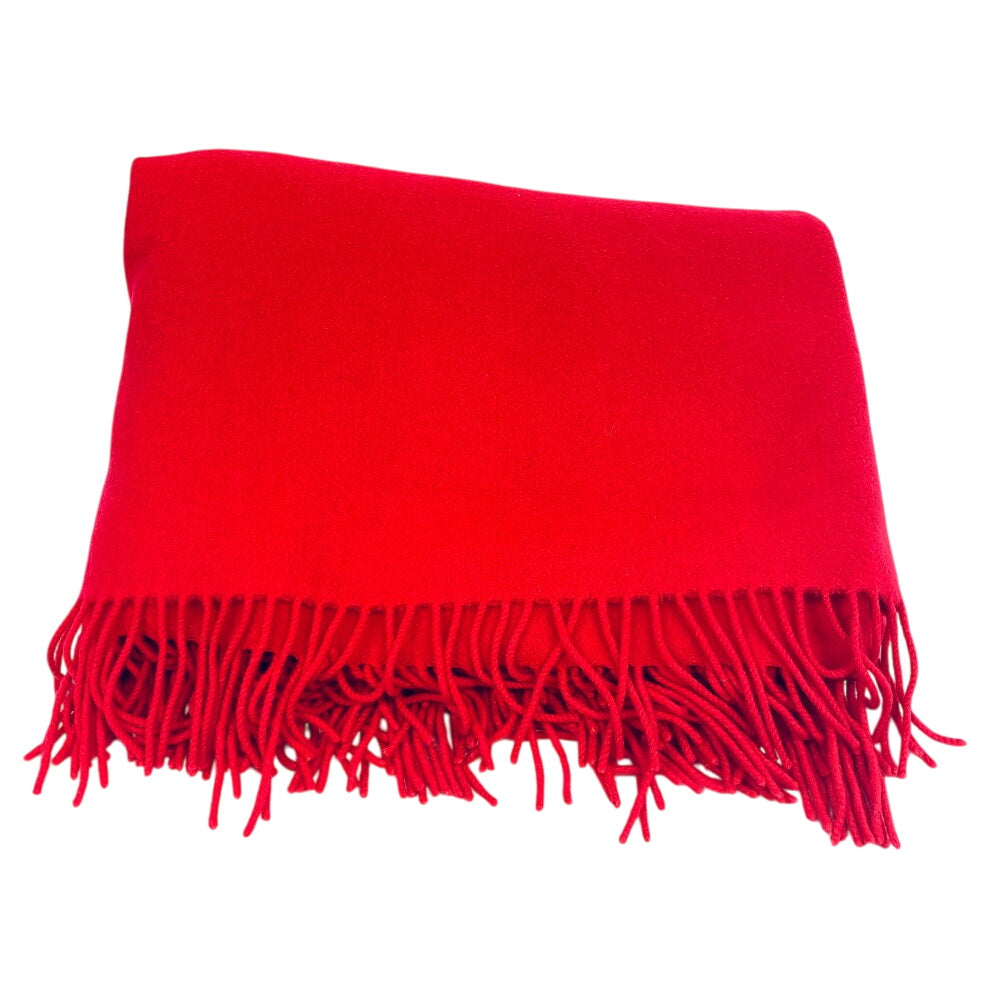 Hermes Scarf Cashmere Red Logo Women(Unisex)