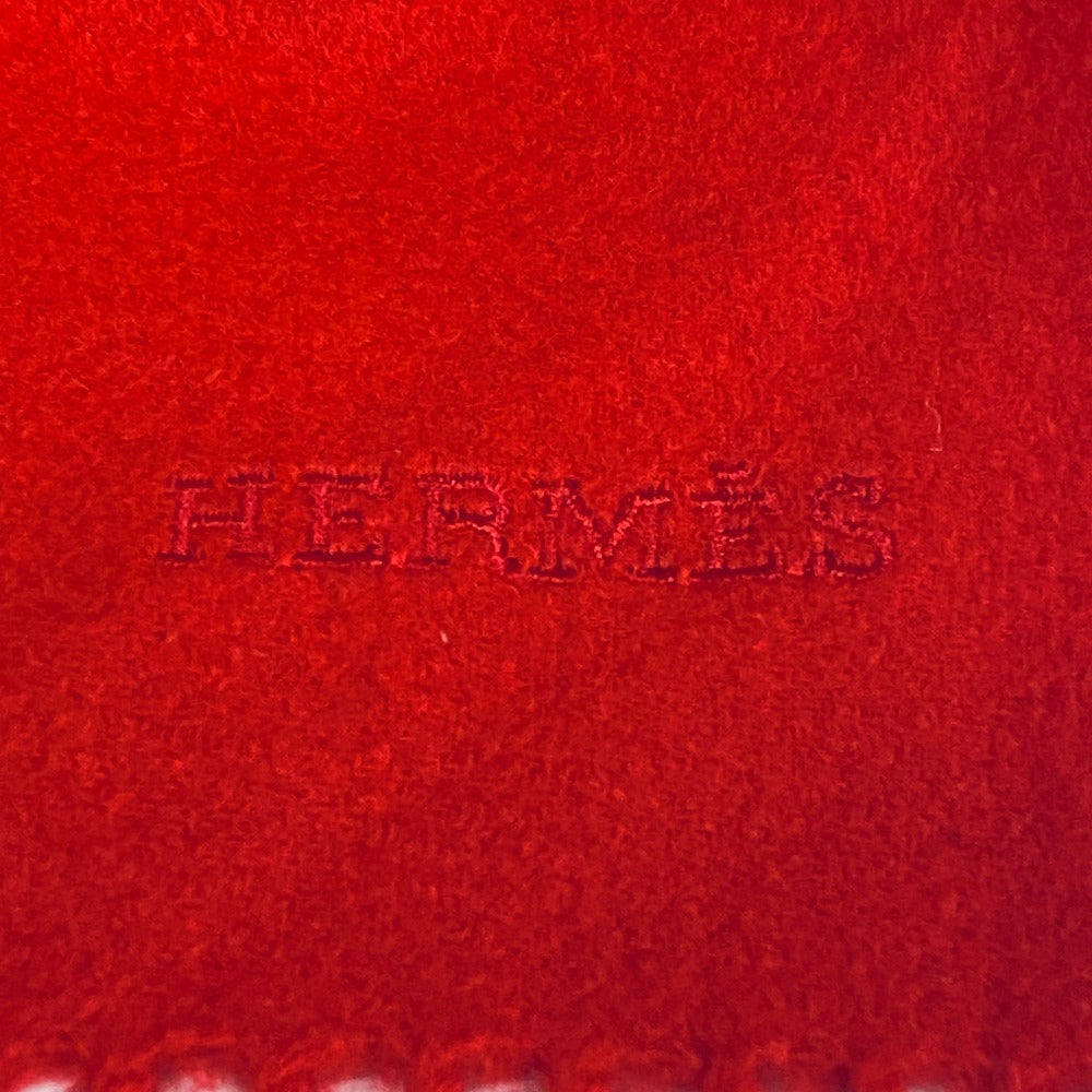 Hermes Scarf Cashmere Red Logo Women(Unisex)