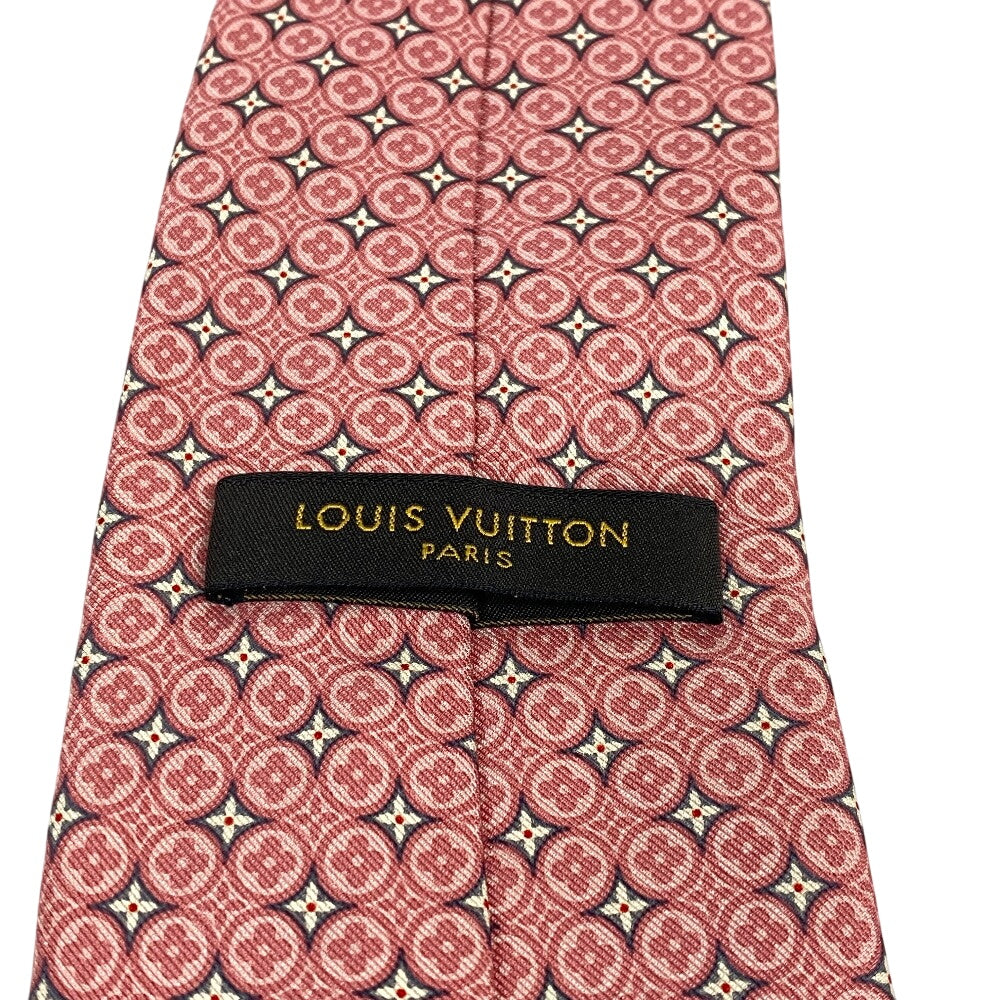 Louis Vuitton Tie Silk Pink Tie Monogram Flower Mens