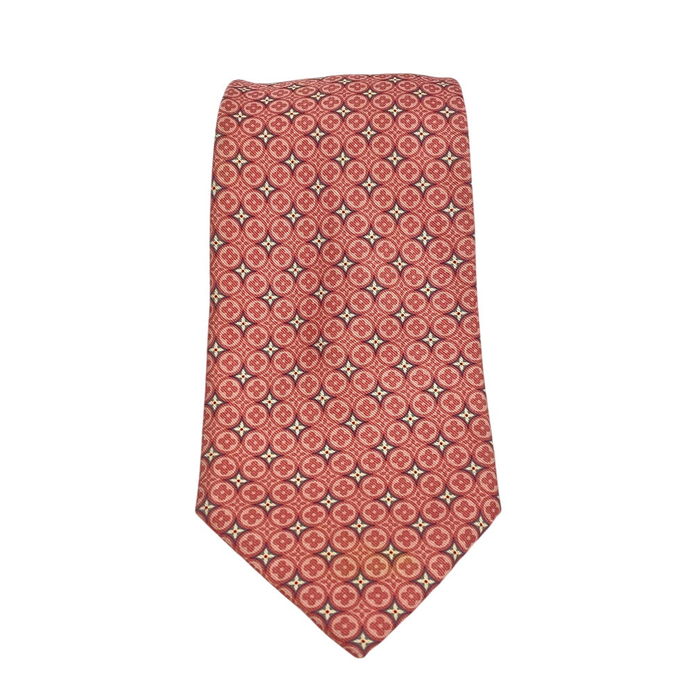Louis Vuitton Tie Silk Pink Tie Monogram Flower Mens