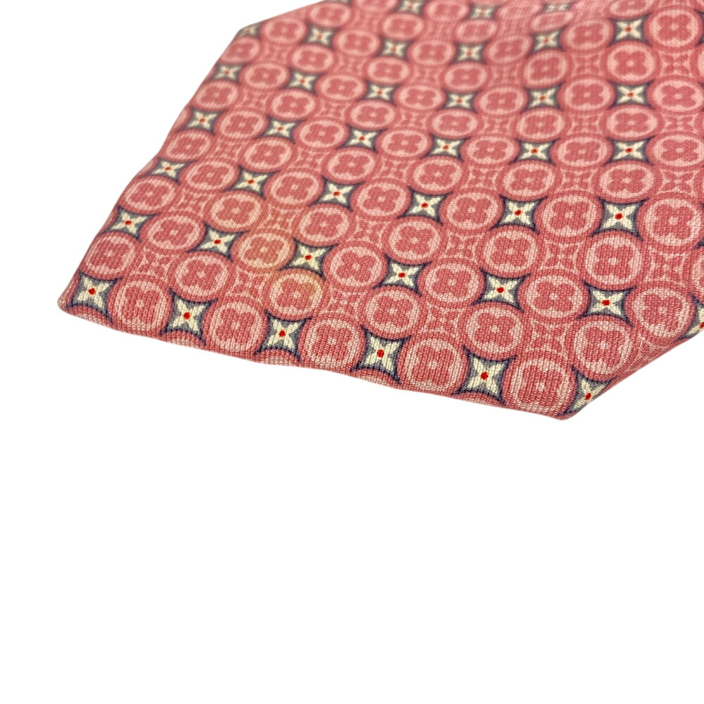Louis Vuitton Tie Silk Pink Tie Monogram Flower Mens