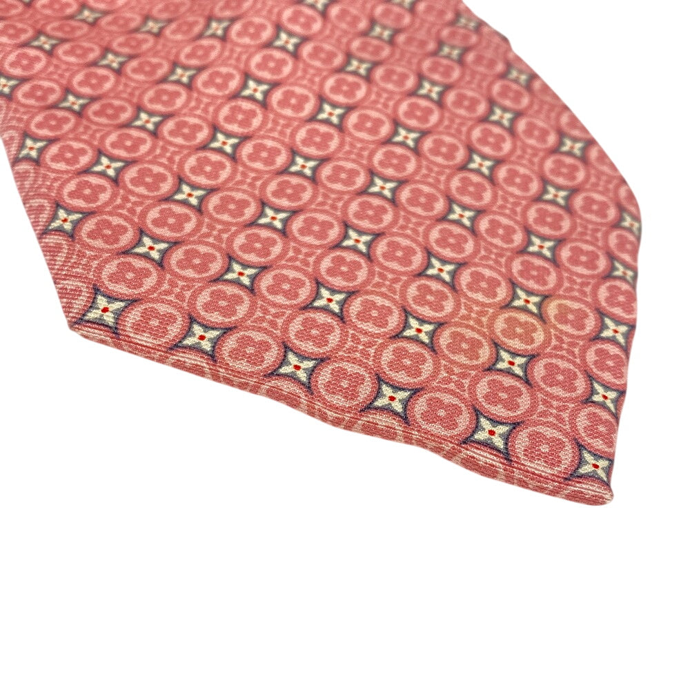 Louis Vuitton Tie Silk Pink Tie Monogram Flower Mens
