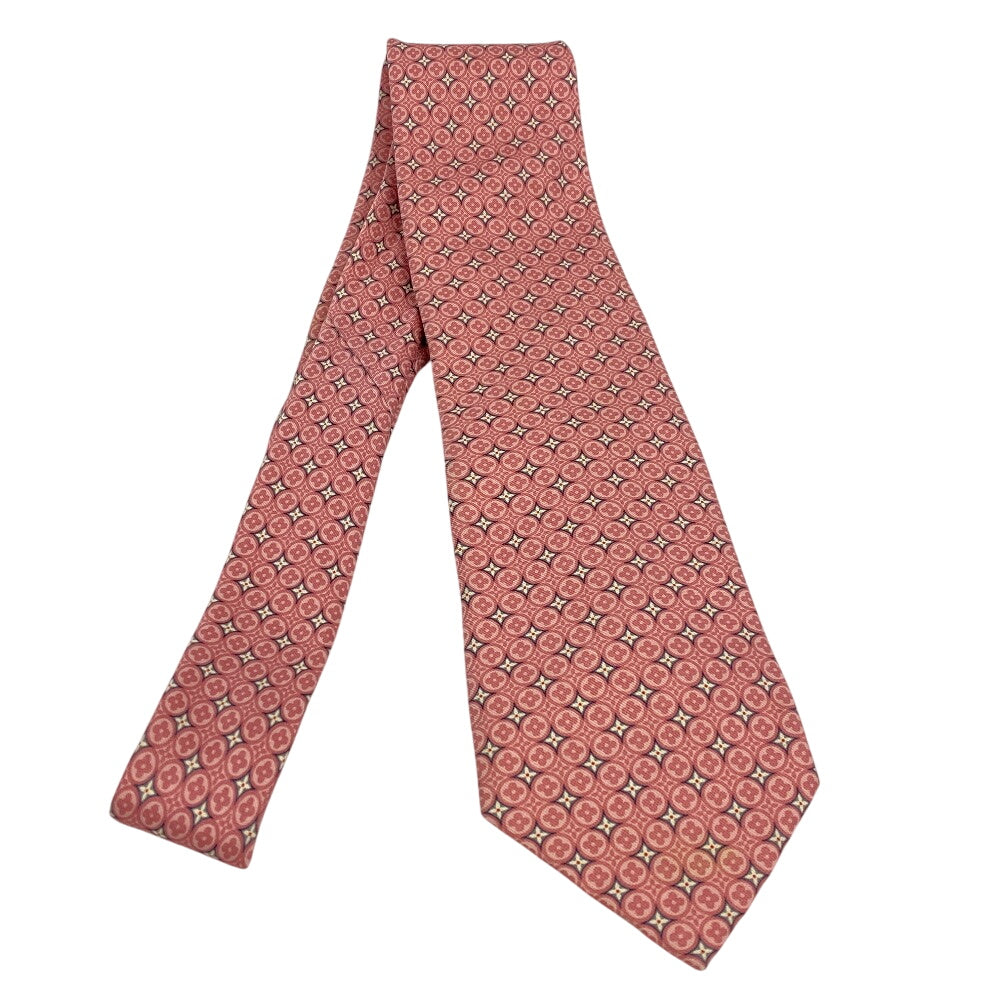 Louis Vuitton Tie Silk Pink Tie Monogram Flower Mens