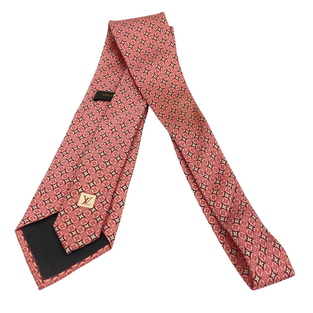 Louis Vuitton Tie Silk Pink Tie Monogram Flower Mens