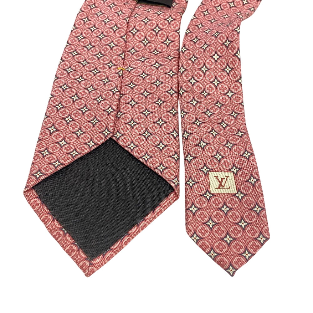 Louis Vuitton Tie Silk Pink Tie Monogram Flower Mens