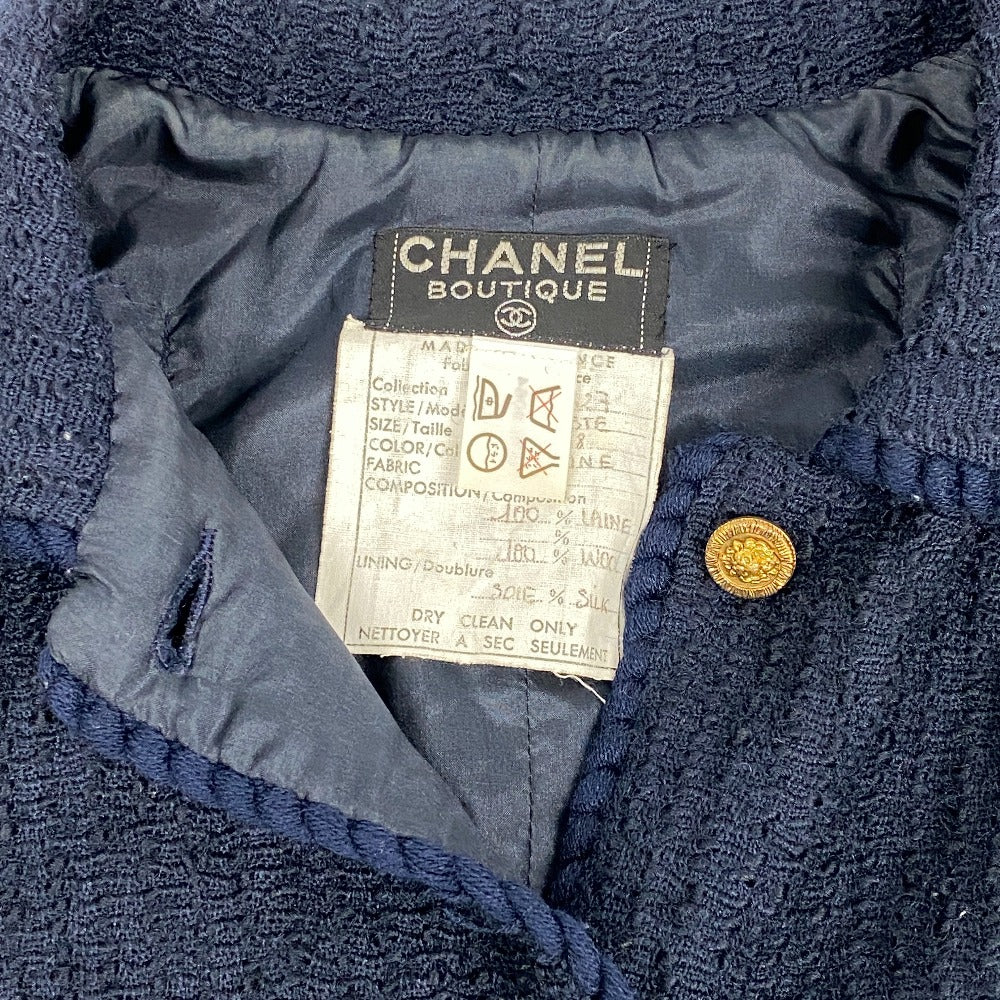 Chanel Setup Bvxcz Wool, Silk Navy Lion Chain Veste Women 38