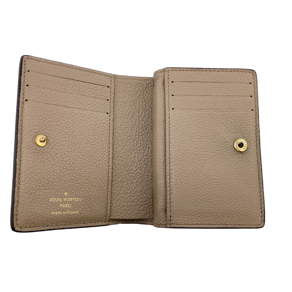 Louis Vuitton Tri-Fold Wallet M80152 Leather Beige Portefeuille Monogram Ann Platt Claire Women