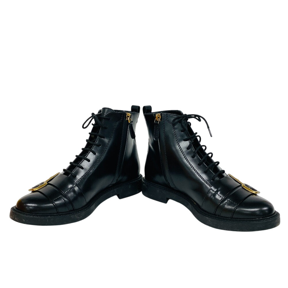 Todfs Boots Leather Black Short Boots Women 36 1/2