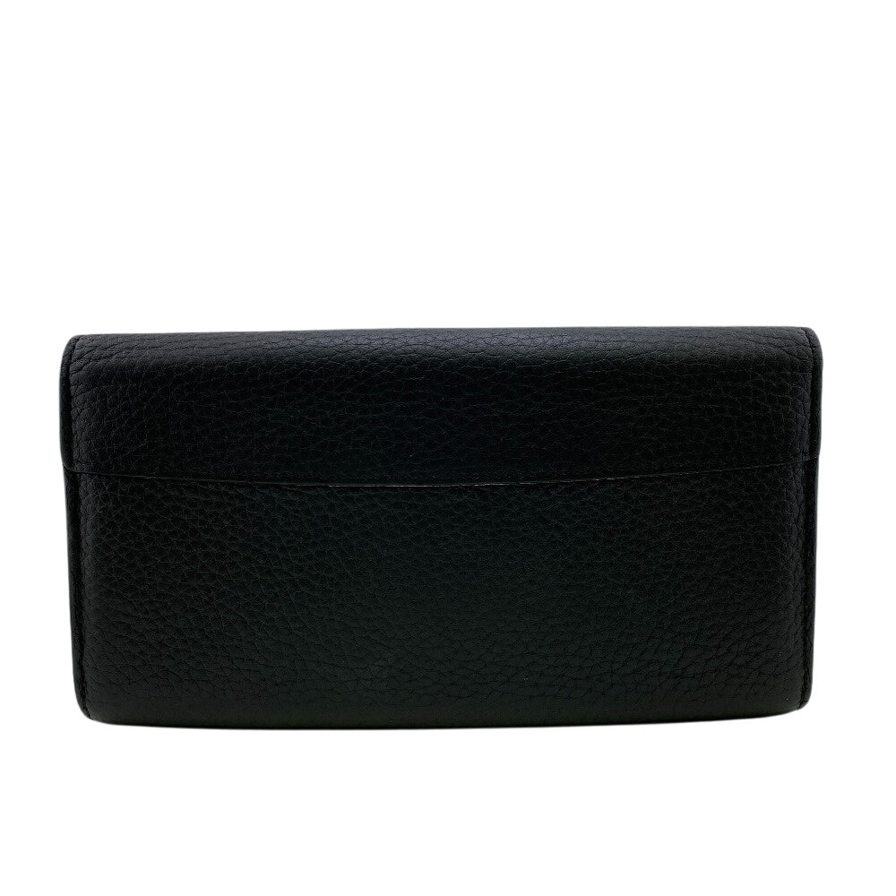 Louis Vuitton Long Wallet Purse M63461 Taurillon Clemence Black Portefeuille Capusine Women