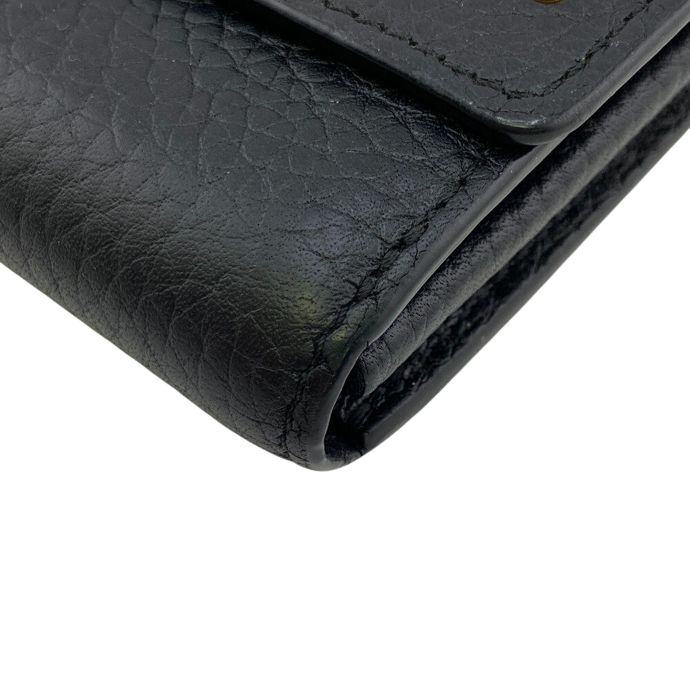 Louis Vuitton Long Wallet Purse M63461 Taurillon Clemence Black Portefeuille Capusine Women