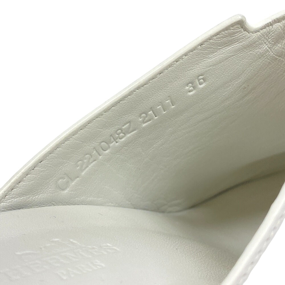 Hermes Sandals Leather White Studs 36