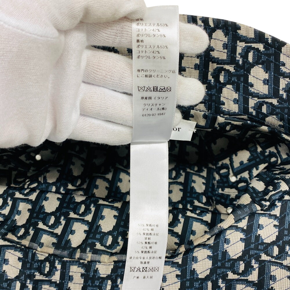 Christian Dior Other Hats 95Tdd923A130 Polyester, Cotton Navy Reversible Bucket Hat Teddy D Oblique
