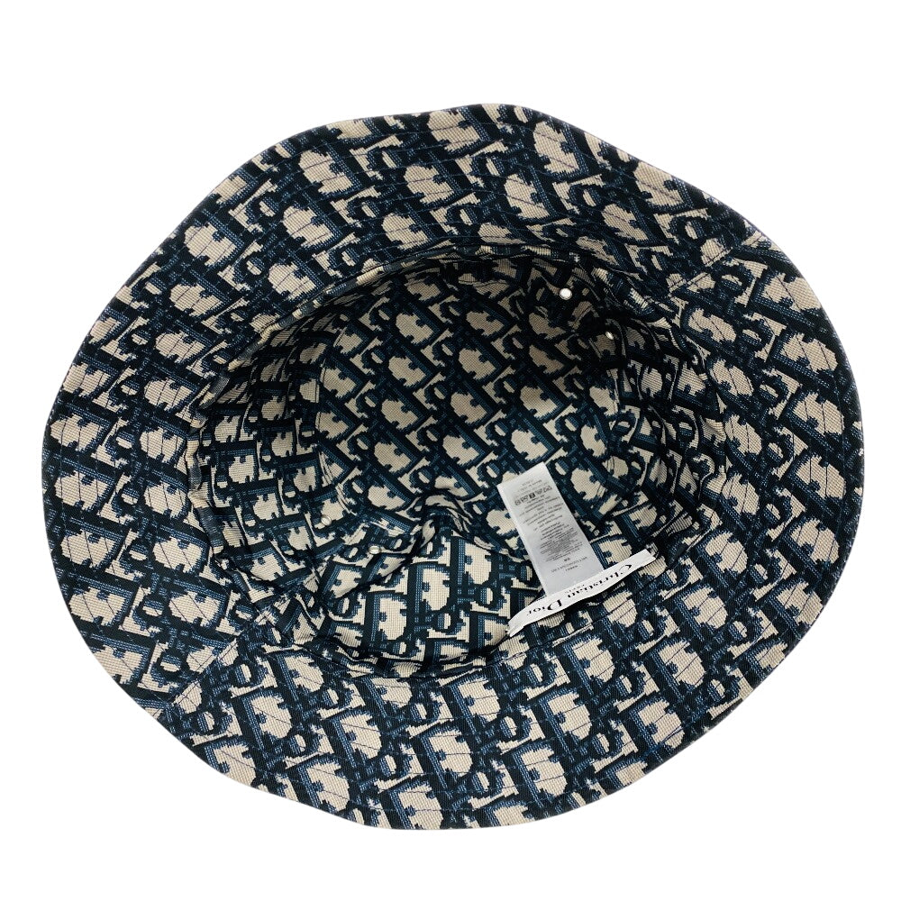 Christian Dior Other Hats 95Tdd923A130 Polyester, Cotton Navy Reversible Bucket Hat Teddy D Oblique