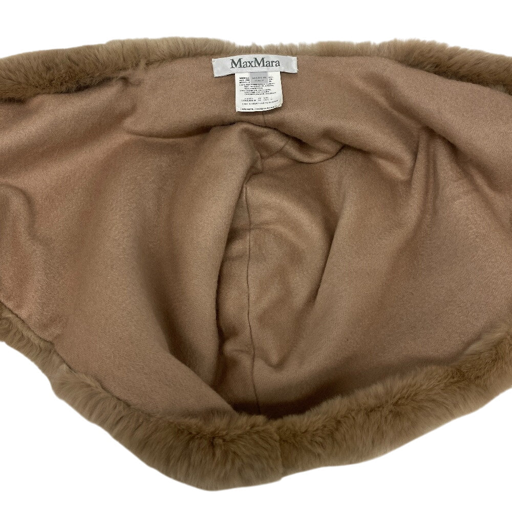 Max Mara Scarf Cashmere, Rabbit Beige Hood Muffler Women