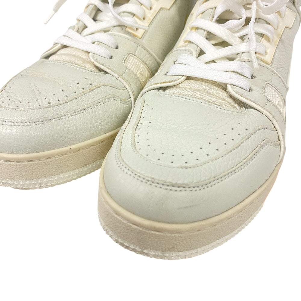 Louis Vuitton Sneakers Leather Gray High Cut Sneakers Lv Trainer Mens 7 1/2