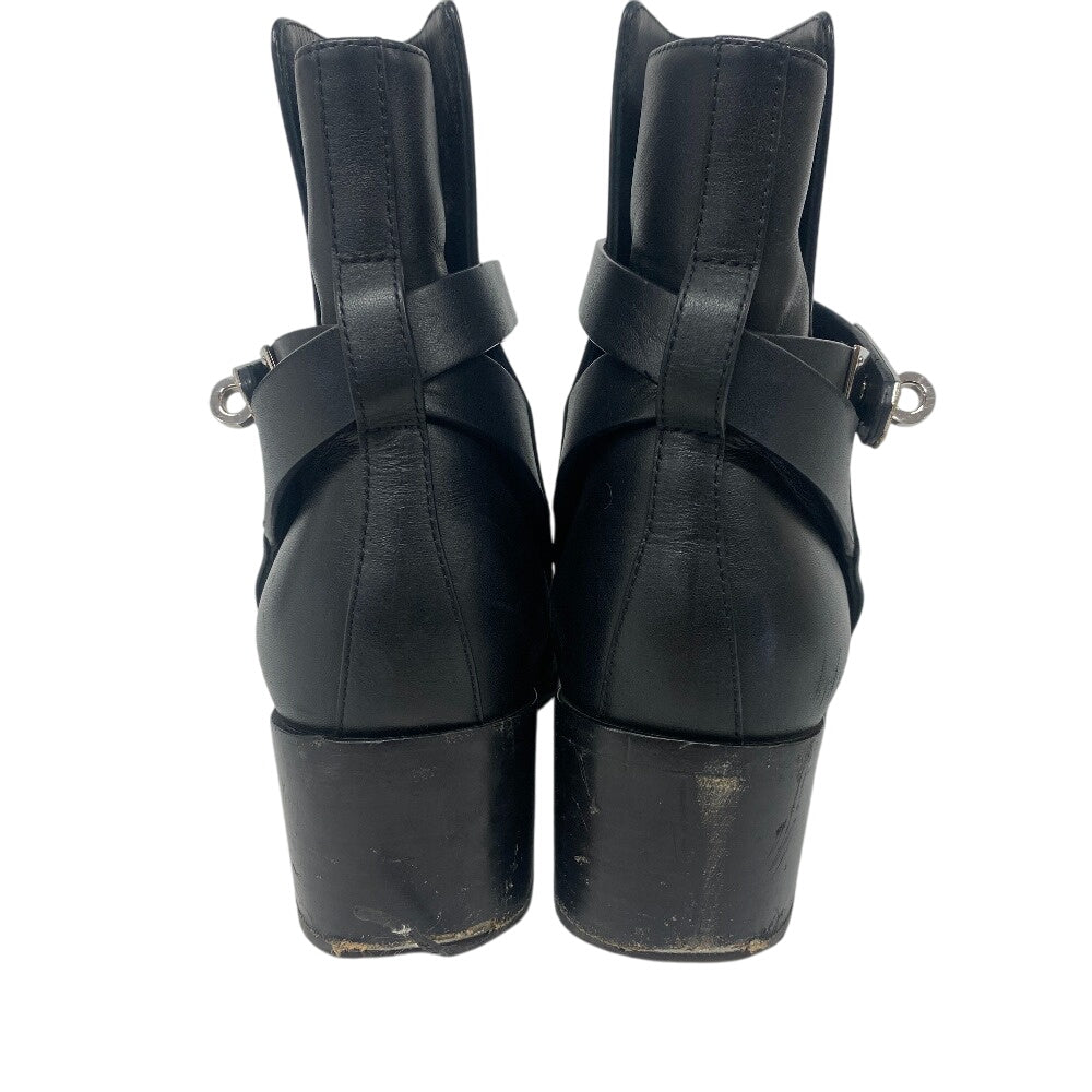 Hermes Boots Leather Black Frenchie Women 35 1/2
