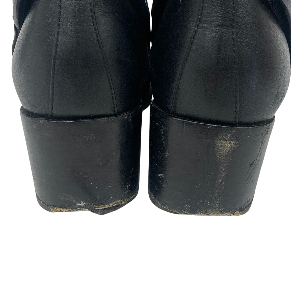 Hermes Boots Leather Black Frenchie Women 35 1/2