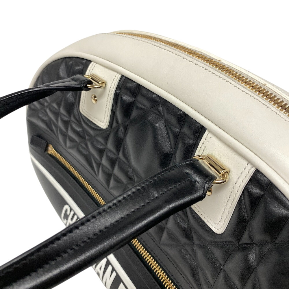 Christian Dior Handbag Leather Black Bowling Bag Canage Vibe Women