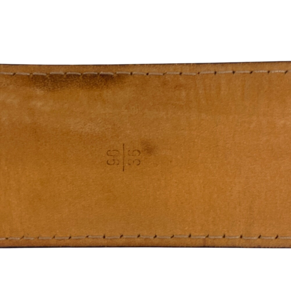 Louis Vuitton Belt M6812Q Leather Black Jeans Belt Santur Mens 90/36