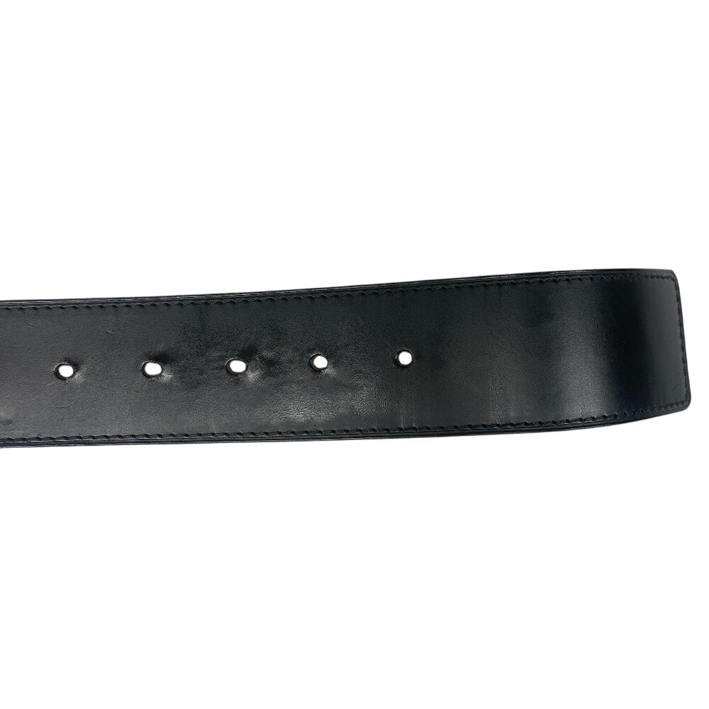 Louis Vuitton Belt M6812Q Leather Black Jeans Belt Santur Mens 90/36