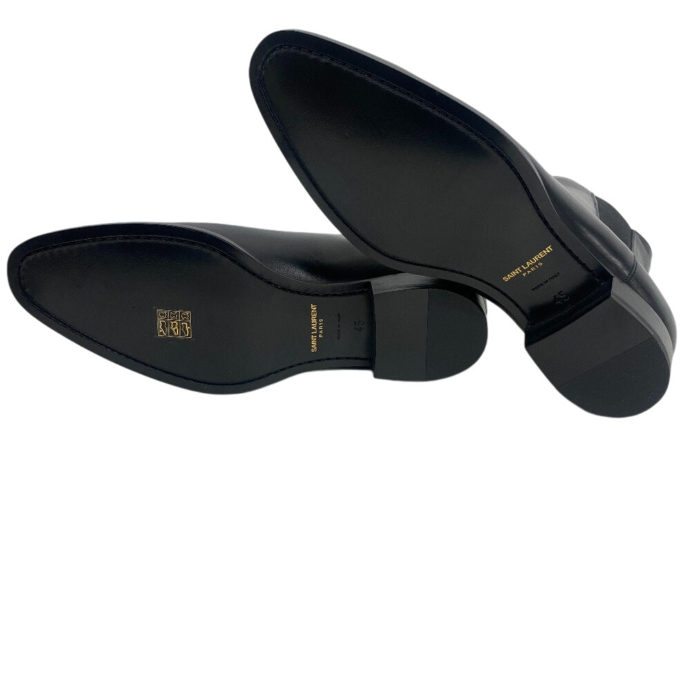 Saint Laurent Paris Boots 592438 Leather Black Side Gore Boots Mens 45