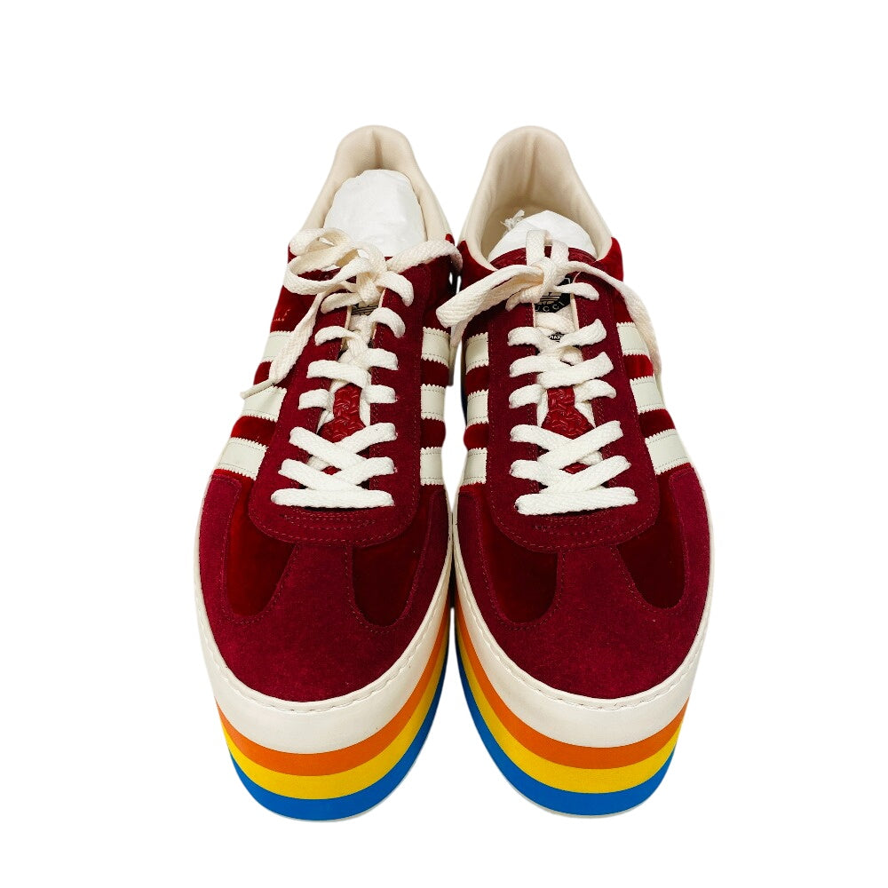 Gucci Sneakers 707871 Suede, Velvet Red Adidas Thick Sole Gazelle Three Stripes Mens 42 1/2