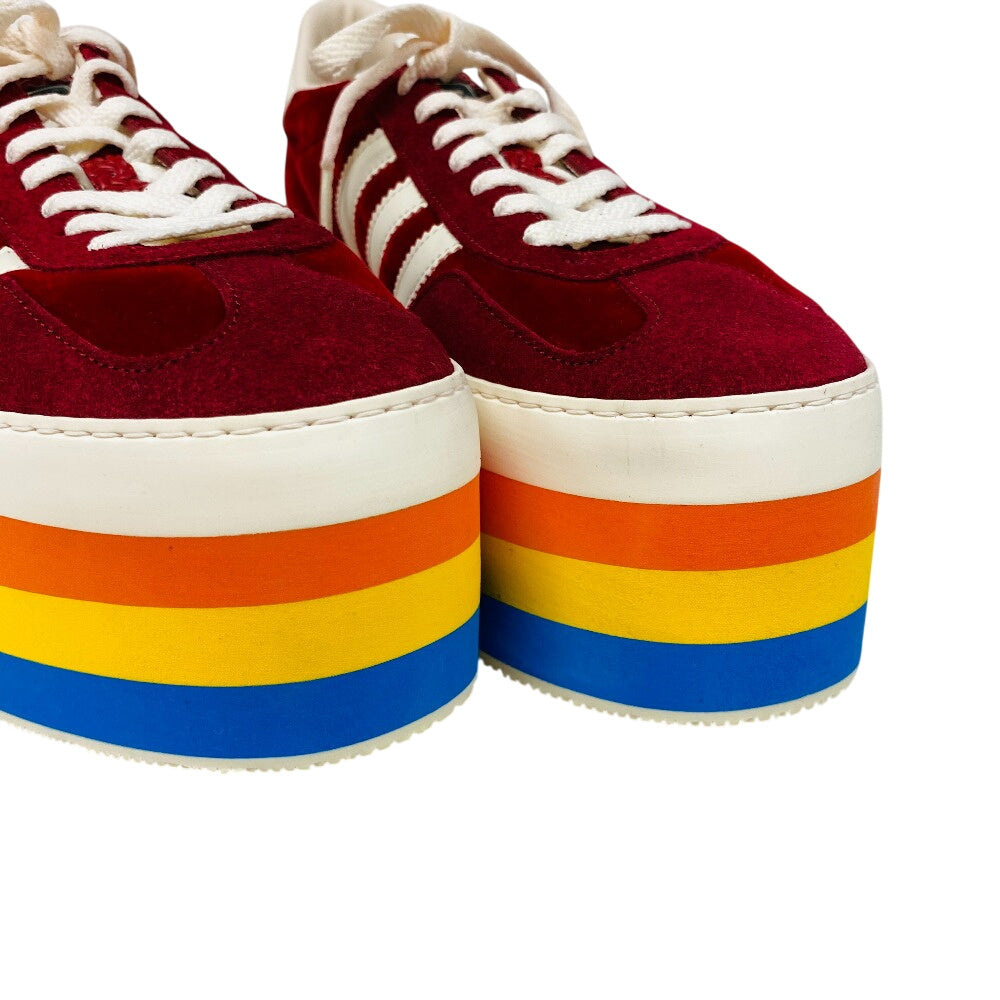 Gucci Sneakers 707871 Suede, Velvet Red Adidas Thick Sole Gazelle Three Stripes Mens 42 1/2