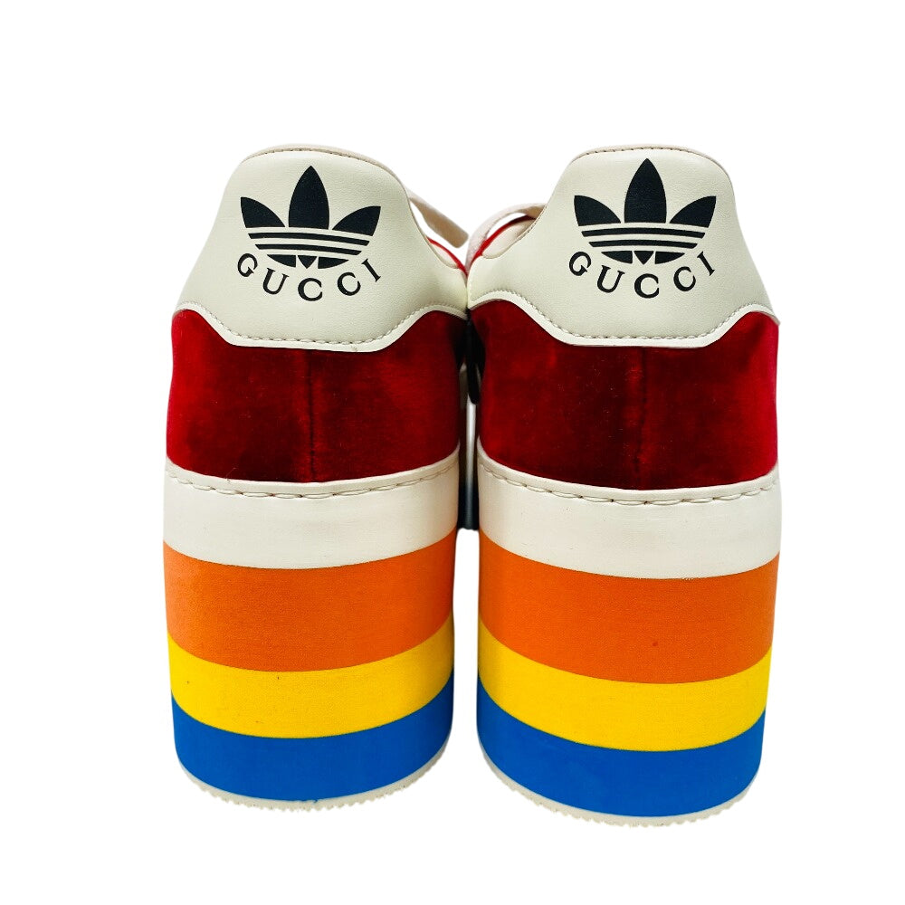 Gucci Sneakers 707871 Suede, Velvet Red Adidas Thick Sole Gazelle Three Stripes Mens 42 1/2