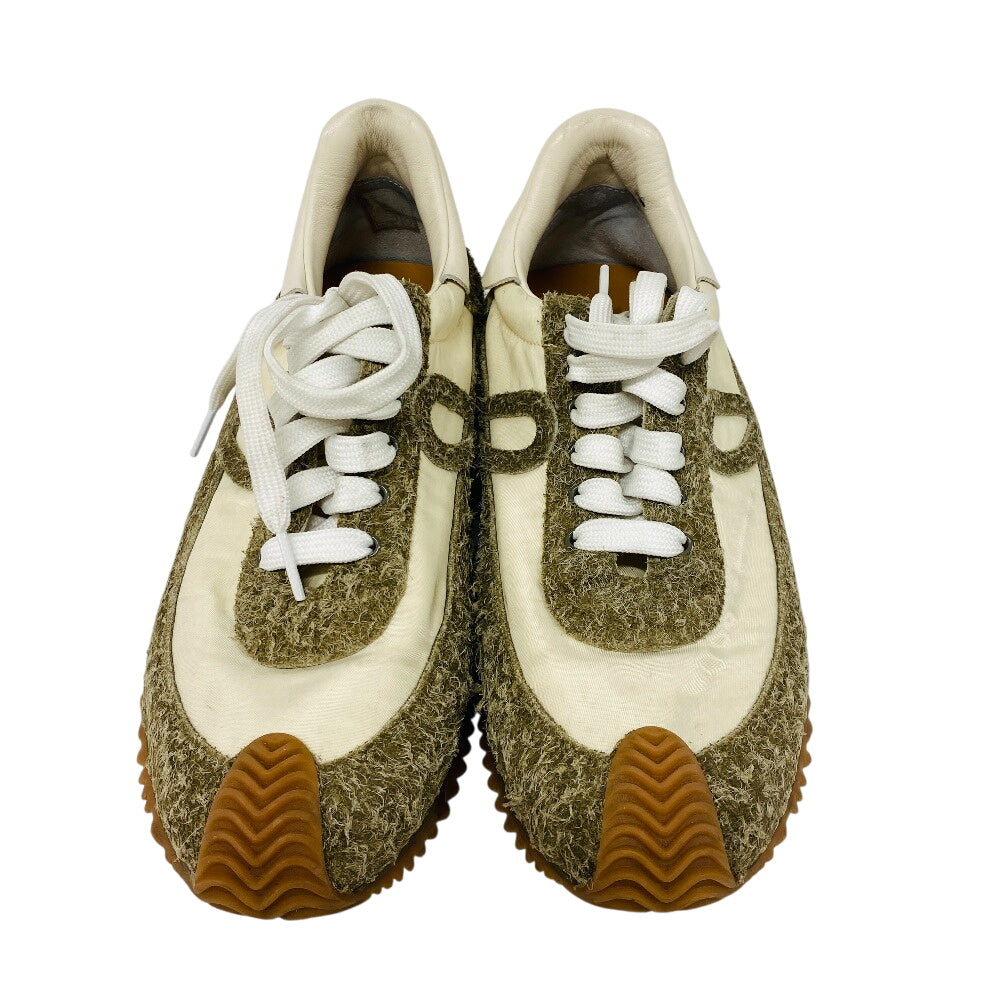 Loewe Sneakers 592310 Suede, Fabric Beige Flow Runner Mens 40