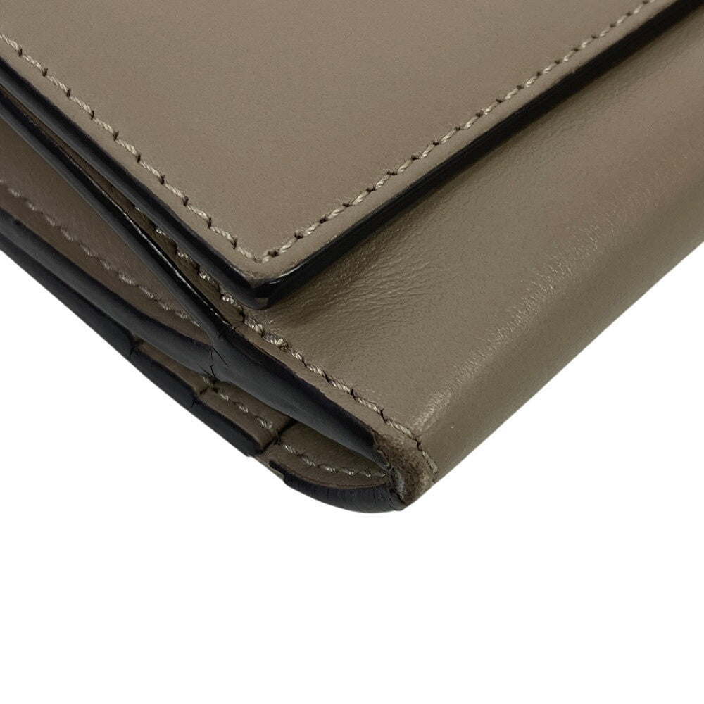 Fendi Long Wallet Purse 8M0308 Calfskin Gurege Tortoise Pattern Peekaboo Women