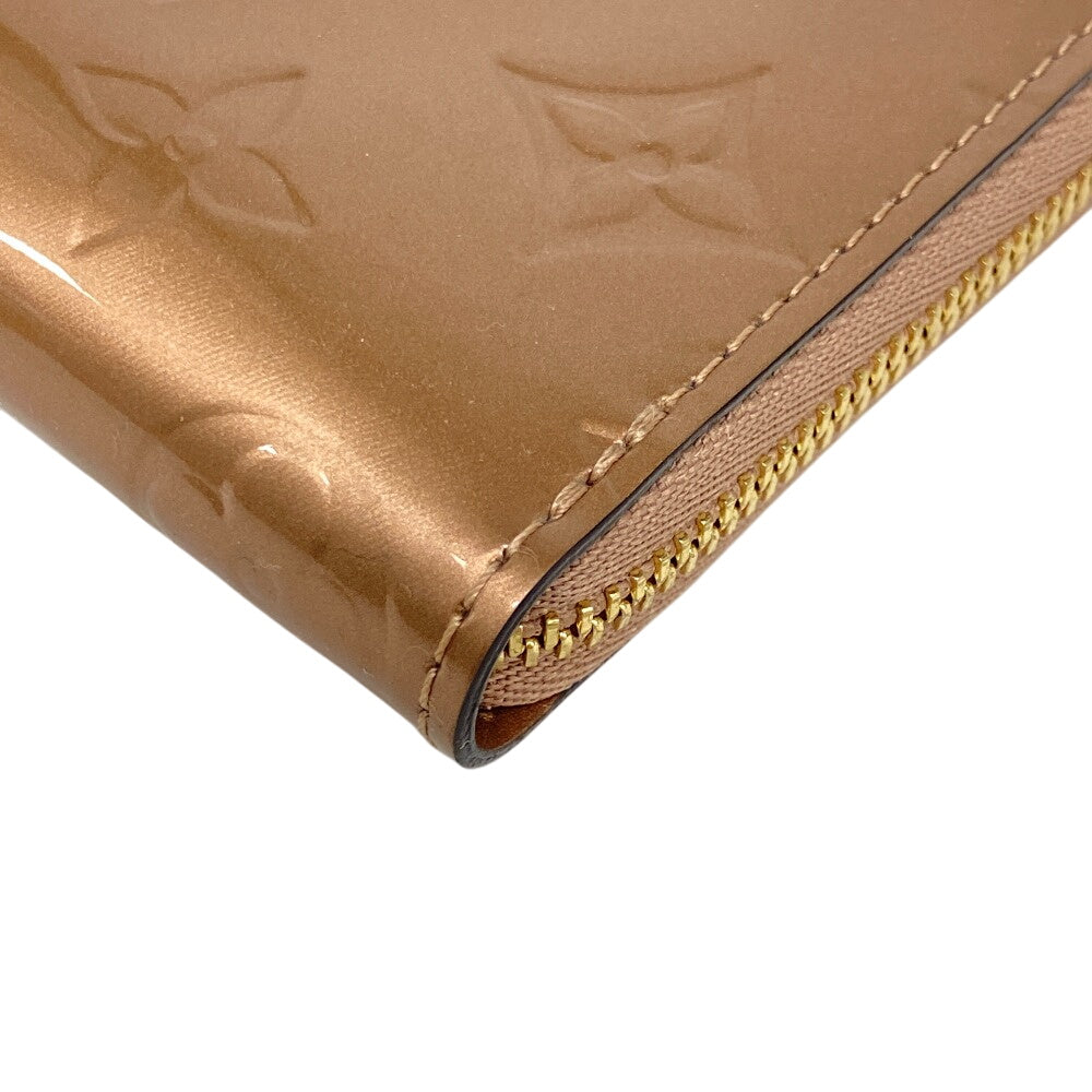 Louis Vuitton Coin Case M90601 Vernis Beige Zip Around Monogram Vernis Zip Around Purse Women