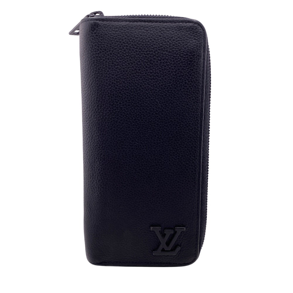 Louis Vuitton Long Wallet Purse M81743 Leather Black Lv Aerogram Zippy Wallet Vertical Women