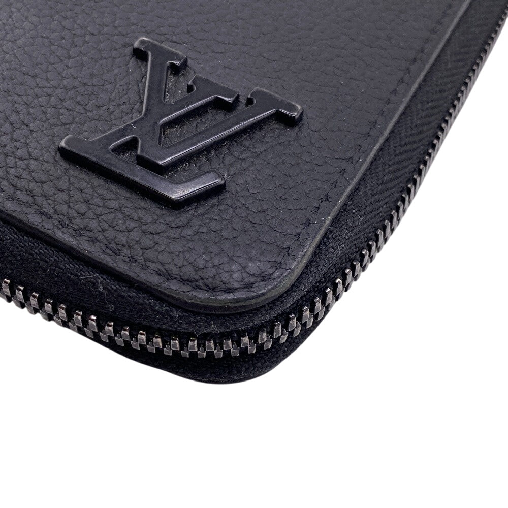 Louis Vuitton Long Wallet Purse M81743 Leather Black Lv Aerogram Zippy Wallet Vertical Women