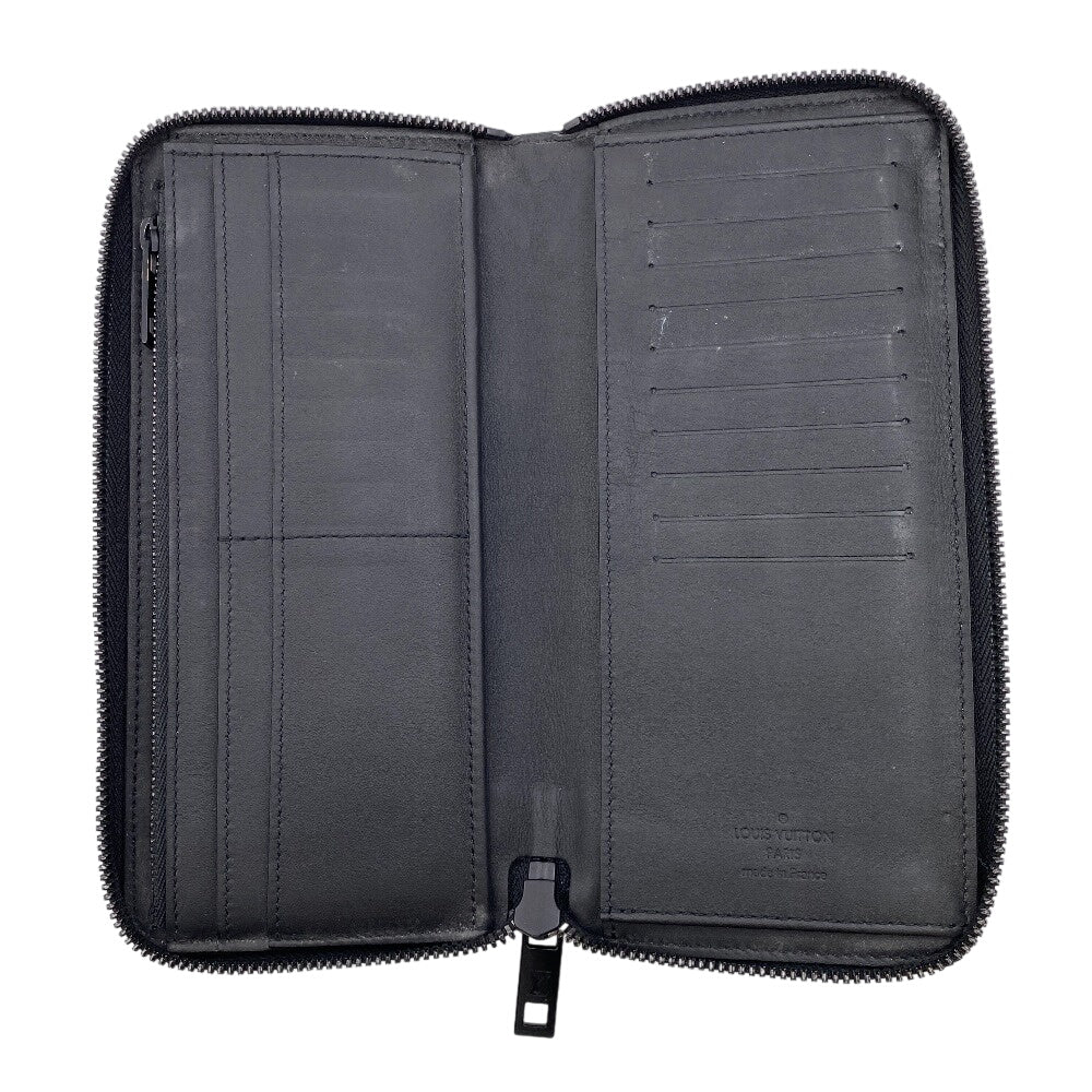 Louis Vuitton Long Wallet Purse M81743 Leather Black Lv Aerogram Zippy Wallet Vertical Women