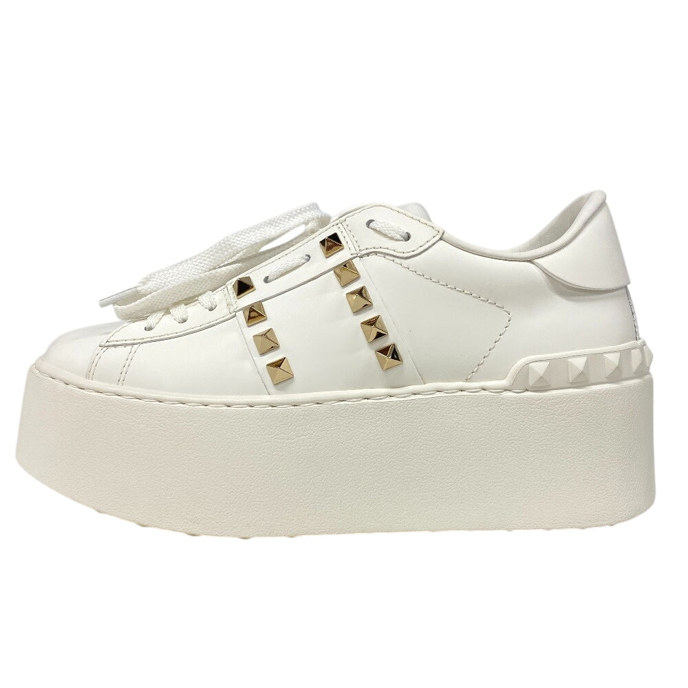 Valentino Garavani Sneakers Leather White Rock Studs Women 34