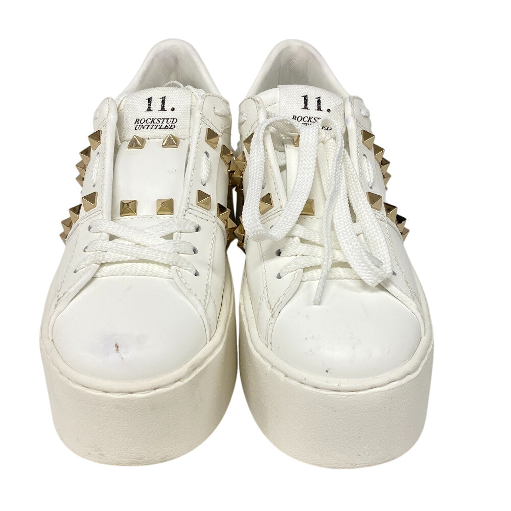Valentino Garavani Sneakers Leather White Rock Studs Women 34