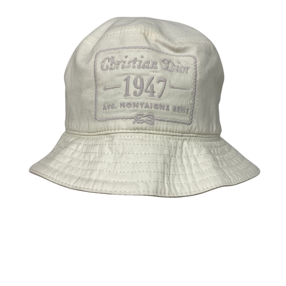 Christian Dior Other Hats Cotton, Polyester White Bucket Hat Embroidery Mens(Unisex) L