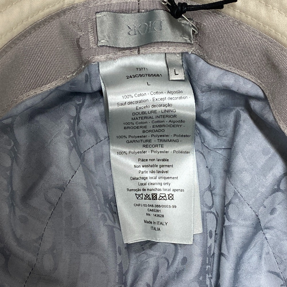 Christian Dior Other Hats Cotton, Polyester White Bucket Hat Embroidery Mens(Unisex) L