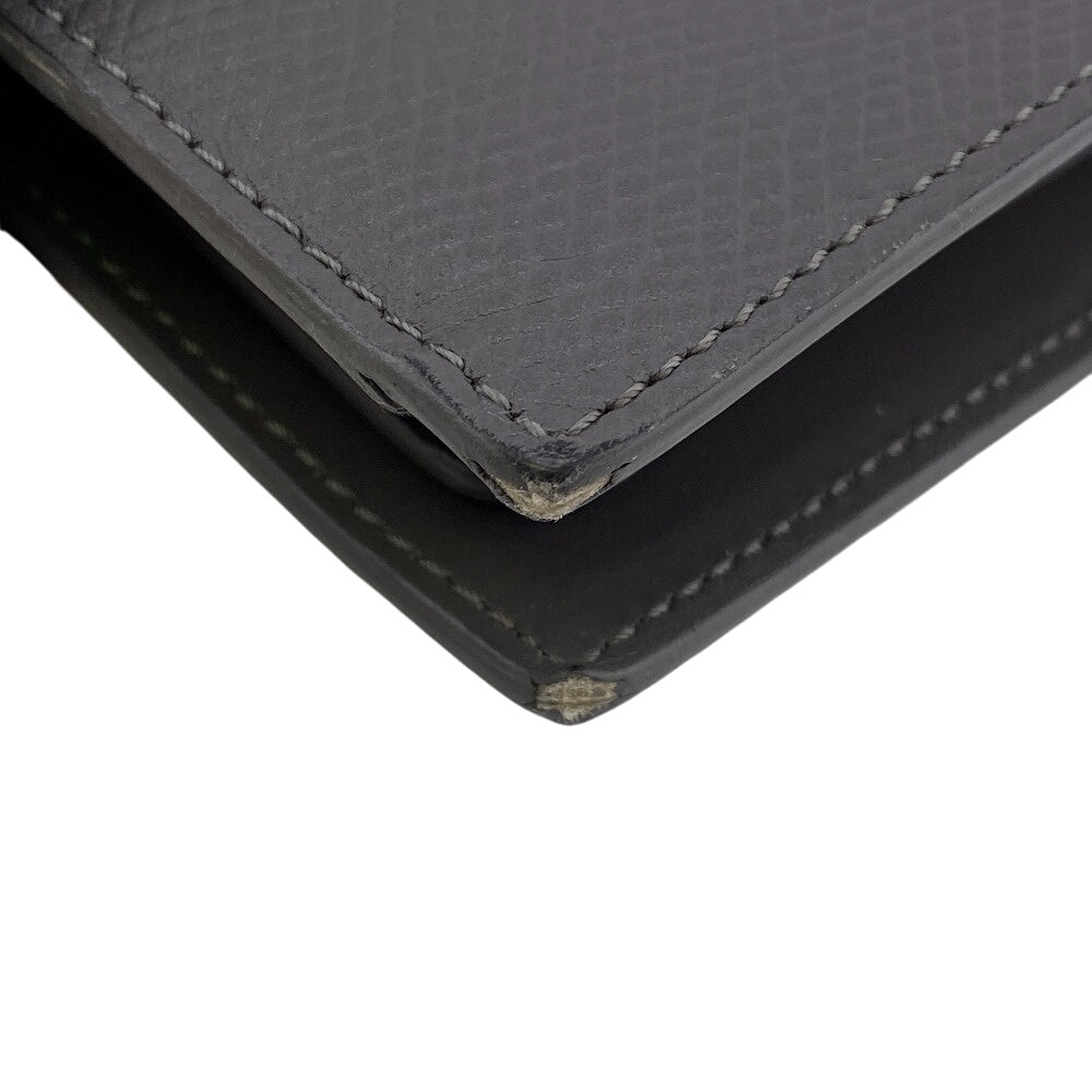 Celine Bifold Wallet Leather Gray Small Strap Wallet Women