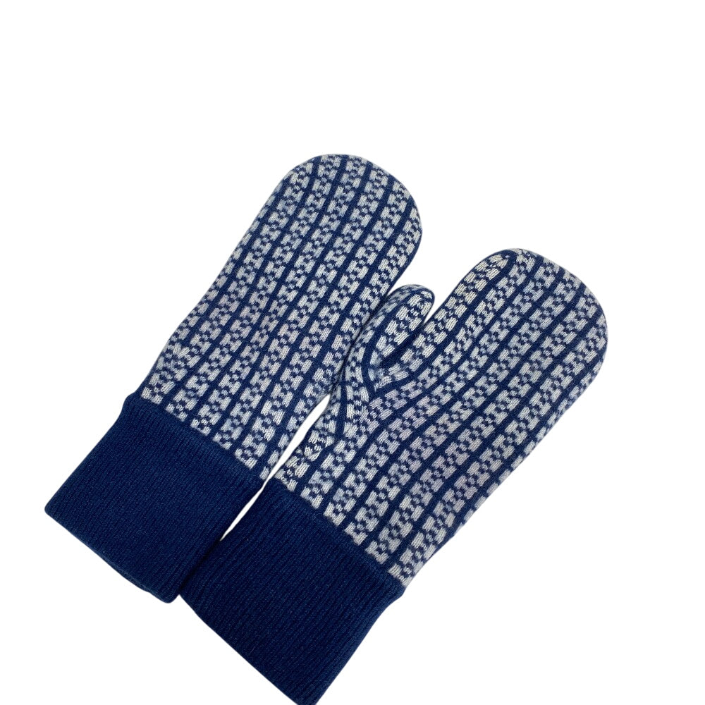 Hermes Gloves Cashmere Navy Glove Jacquard H Women S