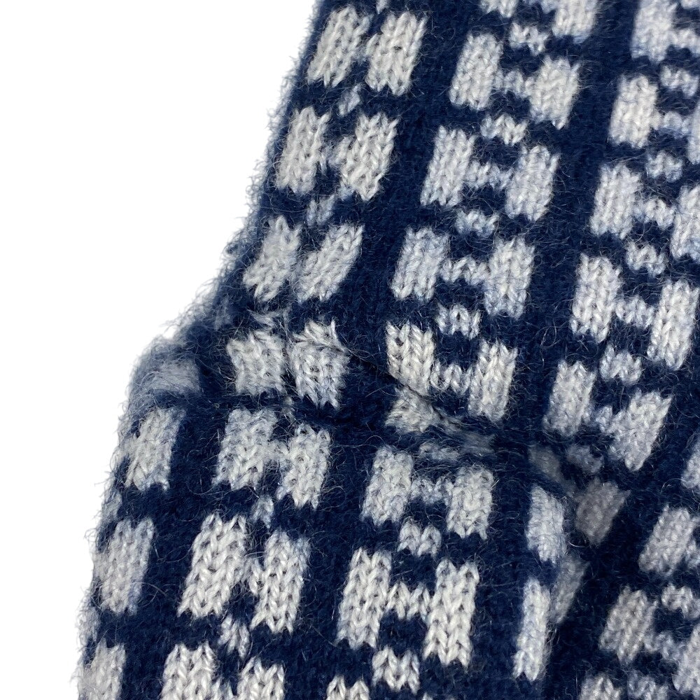 Hermes Gloves Cashmere Navy Glove Jacquard H Women S