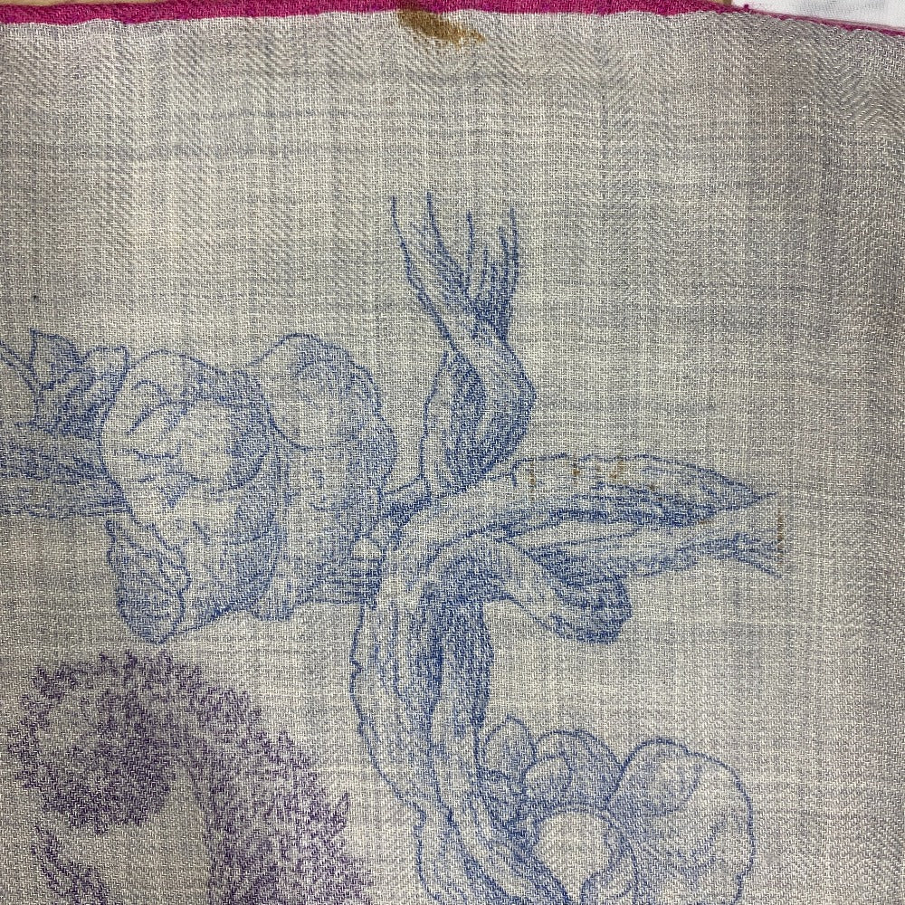 Hermes Scarf Cashmere, Silk Gray Caregean Les Cabanes Various Huts Women