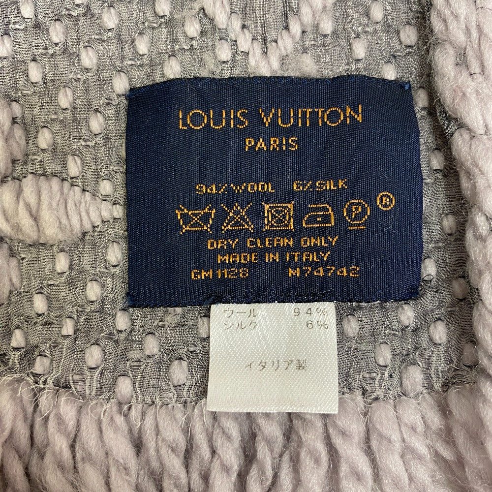Louis Vuitton Scarf M74742 Wool, Silk Gray Escalp Logo Mania