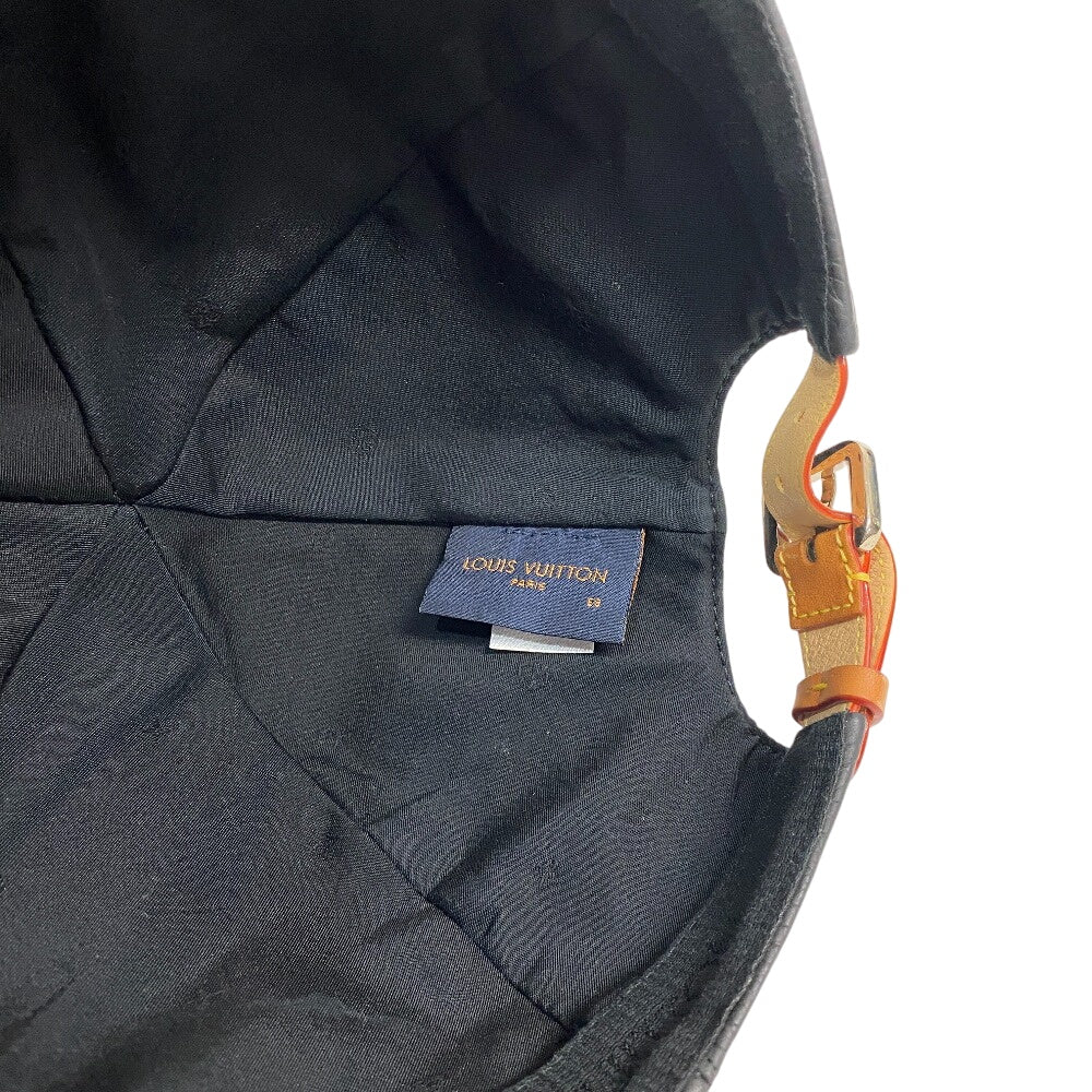 Louis Vuitton Cap Mp2605 Leather Black Leather Cap Monogram Newsboy Cap Mens