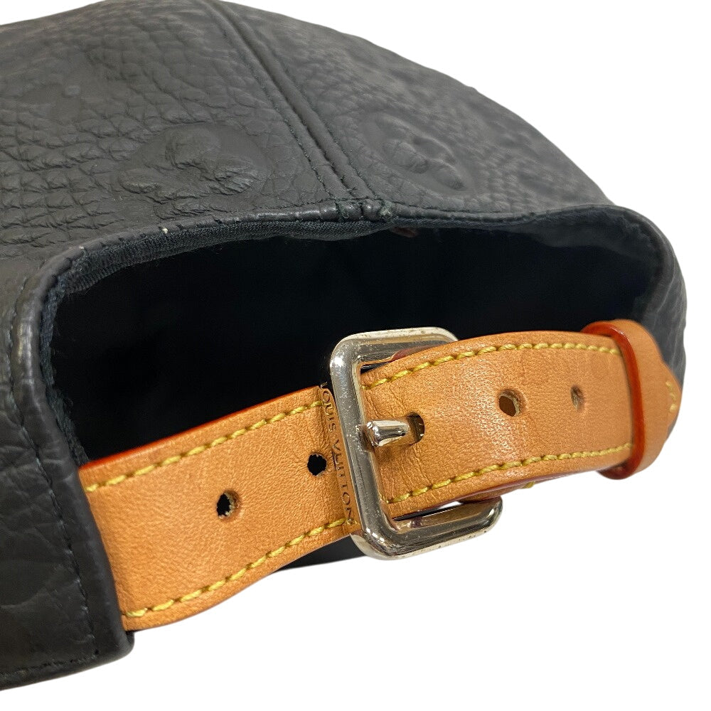 Louis Vuitton Cap Mp2605 Leather Black Leather Cap Monogram Newsboy Cap Mens