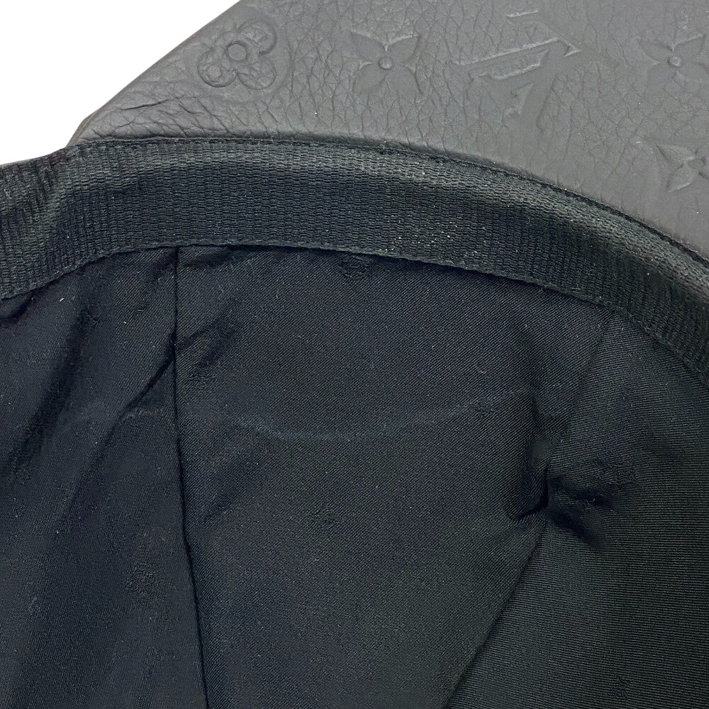 Louis Vuitton Cap Mp2605 Leather Black Leather Cap Monogram Newsboy Cap Mens